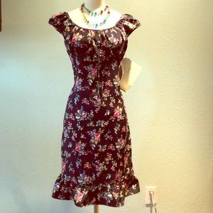 Floral Cap Sleeve Dress